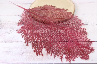 Liść AŻUR brokacony GIGA   XLIU035 red