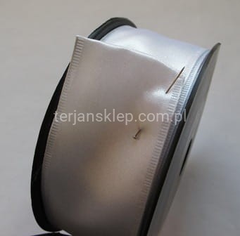 Wstążka atłasowa 4 cm biel