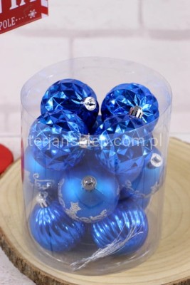 Bombki plast. 12 szt MIX AR4 1045T12 BLUE