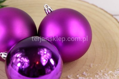 Bombki fi 8 cm  (15 szt) PB815 purple