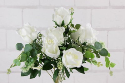 Bukiet róż z dodatkami G040 white