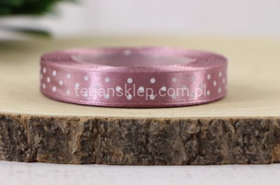 Taśma satyna kropeczki 1,2 cm x 20Y carmine pink C1085
