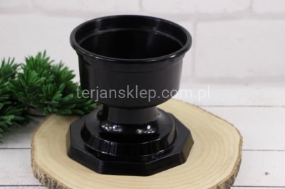 Doniczka /GAZON NA NÓŻCE WRZOS fi 14 cm black