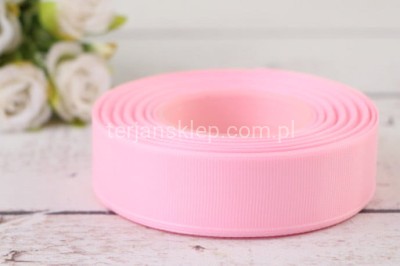 Taśma rypsowa 2,5cm x 25Y lt pink #040/2 , #041