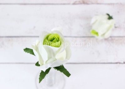 Róża F036 (12 szt) white green (ziel.śr.)