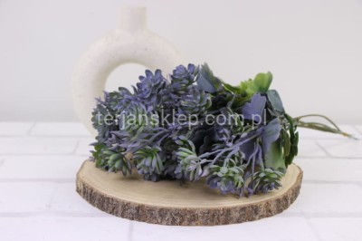 Gałązka z sukulentem (6 szt) AB581 blue