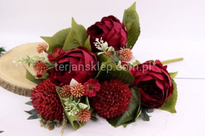Kompozycja peonie z czosnakami CW239 malina