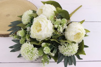 Kompozycja peonie z czosnakami CW239 white