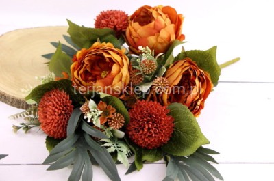 Kompozycja peonie z czosnakami CW239 dk orange