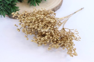 Dodatek brokacony z kuleczkami (wiązka 6 szt) CV37049 gold