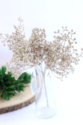 Dodatek brokacony z kuleczkami (wiązka 6 szt) CV37049 szampan