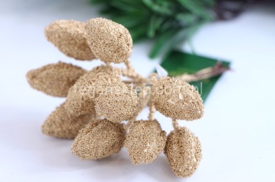 Migdały brokacone na druciku (wiązka) CV37113 gold