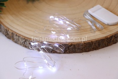 Lampki drucikowe LED na baterie (20 ledów) TG66255 #2 św.zimne
