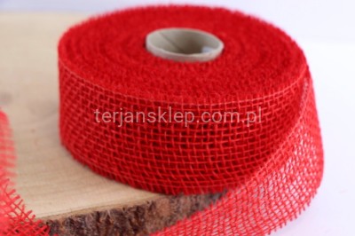 Taśma juta 5 cm red