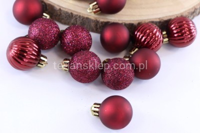 Bombki plast. (36 szt) MIX AR3 1223T36 CLARET (bordo)