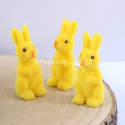 Królik flokowany mini stojący (3 szt) TG80603 yellow #3