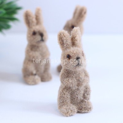 Królik flokowany mini stojący (3 szt) TG80603 beige #16