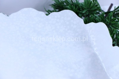 Kryza foliowa fi 48 cm kwiatuszki / biała