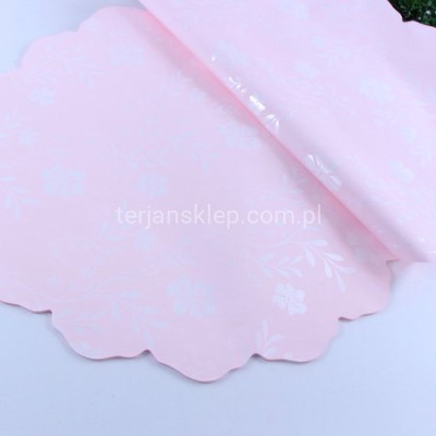 Kryza foliowa fi 48 cm KWIATY / powder pink