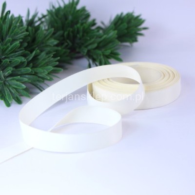 Taśma satynowa MATOWA WSMAT15 15 mm x 18 mb cream #010