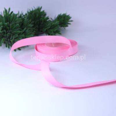 Taśma satynowa MATOWA WSMAT15 15 mm x 18 mb lt pink #040