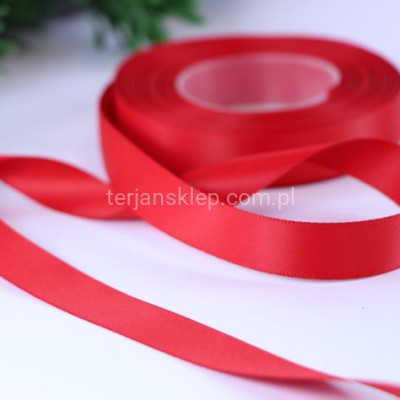 Taśma satynowa MATOWA WSMAT15 15 mm x 18 mb dk red #052