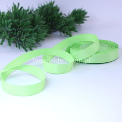 Taśma satynowa MATOWA WSMAT15 15 mm x 18 mb seledynowa #083