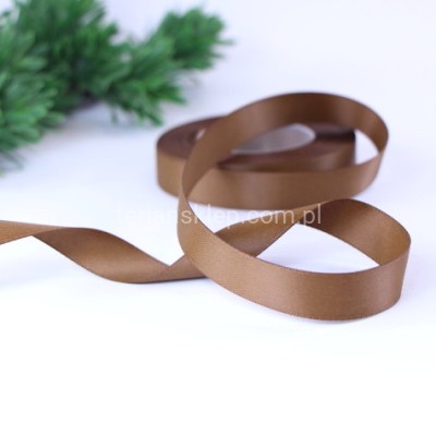 Taśma satynowa MATOWA WSMAT15 15 mm x 18 mb brown #120
