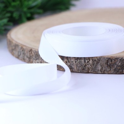 Taśma satynowa MATOWA WSMAT15 15 mm x 18 mb white #001