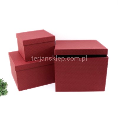 Flower box "plecionka" (3 szt) DUŻY kwadrat W5080 A wine