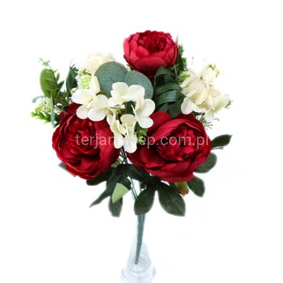  Bukiet piwonia + tuja PG0003 red