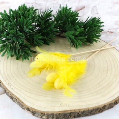 Jajka z piórkami (2 szt) TG63679 yellow