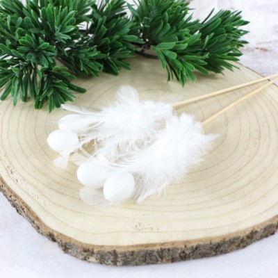 Jajka z piórkami (2 szt) TG63679 white