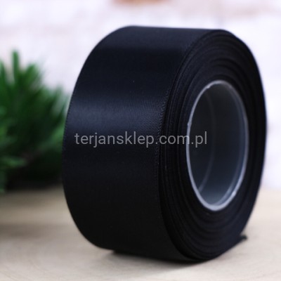 Taśma satynowa MATOWA WSMAT38 38 mm x 18 mb black #900