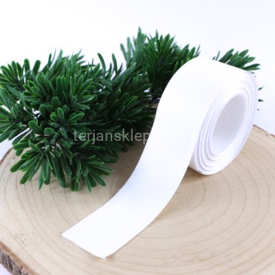 Taśma satynowa MATOWA WSMAT38 38 mm x 18 mb white #001