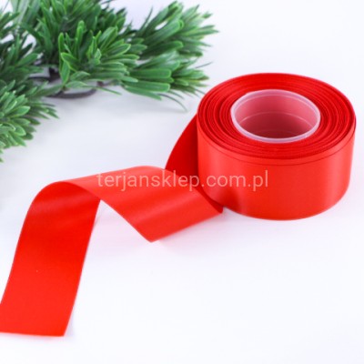Taśma satynowa MATOWA WSMAT38 38 mm x 18 mb red #050