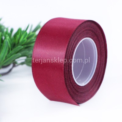 Taśma satynowa MATOWA WSMAT38 38 mm x 18 mb burgund #060