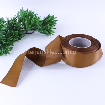 Taśma satynowa MATOWA WSMAT38 38 mm x 18 mb brown #120