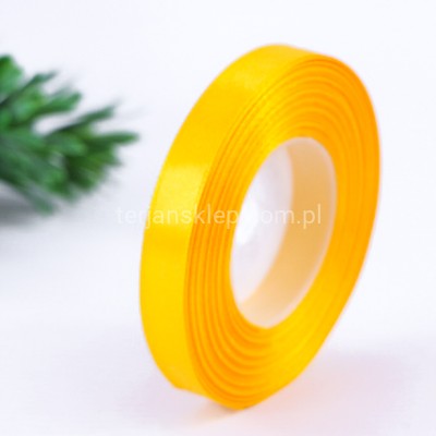 Taśma satynowa 12mm x 32 mb c.żółta #022