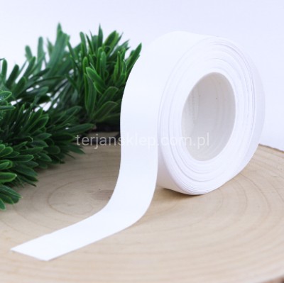 Taśma satynowa MATOWA WSMAT25 25 mm x 18 mb white #001