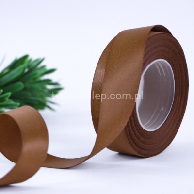 Taśma satynowa MATOWA WSMAT25 25 mm x 18 mb brown #120