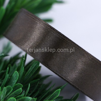Taśma satynowa 25mm x 32 mb dk brown #085C/5