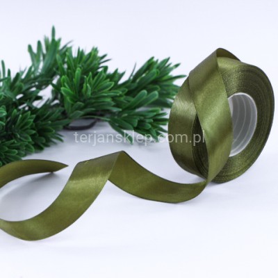 Taśma satynowa 25mm x 32 mb dk olive/4 #085C/4