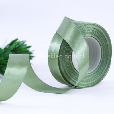 Taśma satynowa 25mm x 32 mb szałwia przygaszona #080/4