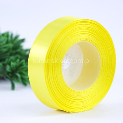 Tasiemka satynowa 25mm x 32mb cytrynowa #021