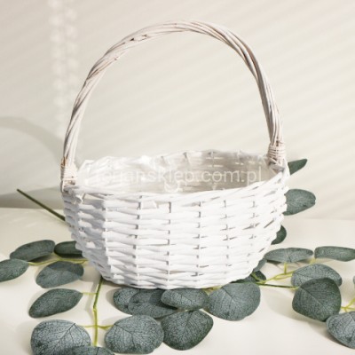 Koszyczek wiklinowy owalny K251711B white