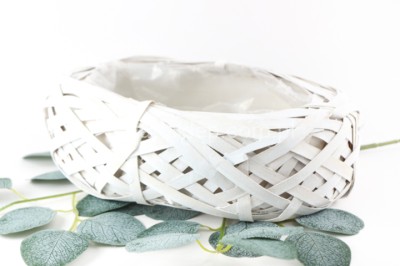 Osłonka GNIAZDO RATTAN owal CR1957 -30 biel