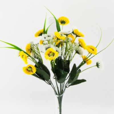 Bukiet stokrotki w trawie LY029 white yellow