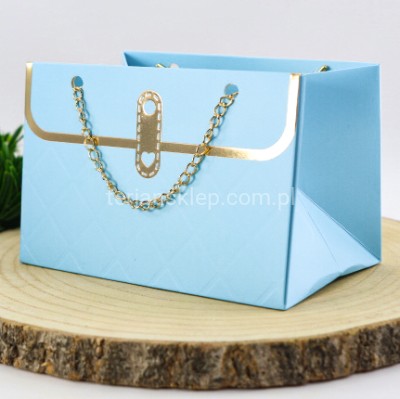 TOREBKA z łańcuszkiem (jak flower box) TC7 10 x 15 cm blue
