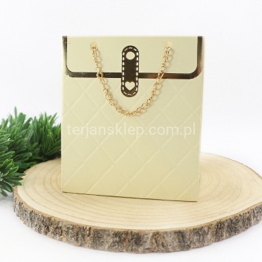 TOREBKA z łańcuszkiem (jak flower box) TC6 15 x 13 cm cream